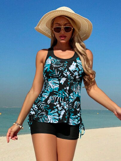 طقم تانكيني حريمي Swim Lushoire طقم تانكيني بطبعة استوائية للنساء