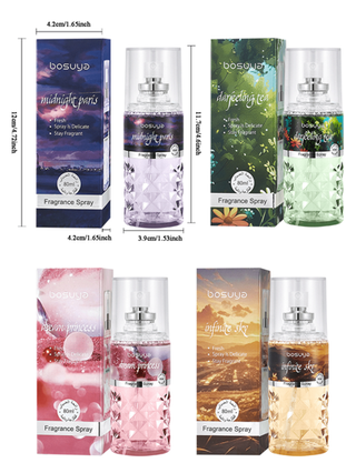 رذاذ معطر للأقمشة والغرف، برائحة الزهور والفواكه 80 مل، عطر طويل الأمد، معطر هواء، مناسب للاستخدام اليومي، تصميم محمول للغرفة المعيشة والنوم والمكتب والحمام والفندق وهدايا أعياد الميلاد