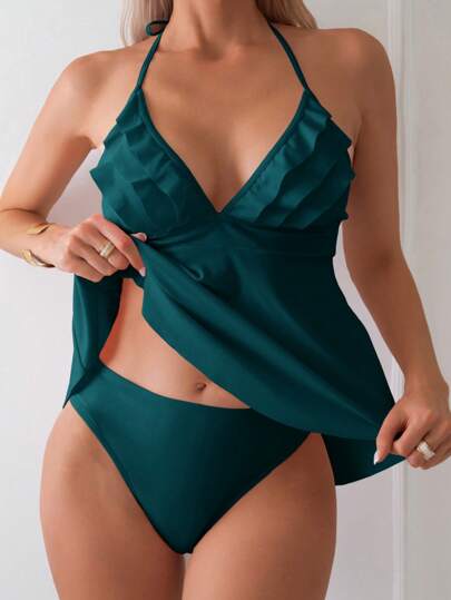 طقم تانكيني حريمي Swim Mod ملابس علوية البكيني بتصميم كامسول مناسب للصيف