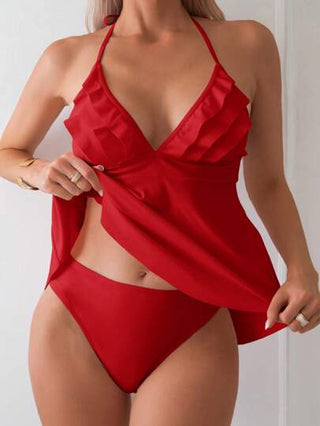 طقم تانكيني حريمي Swim Mod سترة مونوكروم للنساء سيلامين الحمالة العلوية للبكيني، أنيقة للصيف