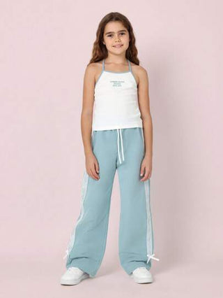 girls-sets SUMWON مجموعة رياضية من طقم فستان قمصان الخزان وبنطلون مسار أرجل واسعة، ملابس مناسبة للفتيات المراهقات في الصيف، ملابس فراغ ونشاط رياضي