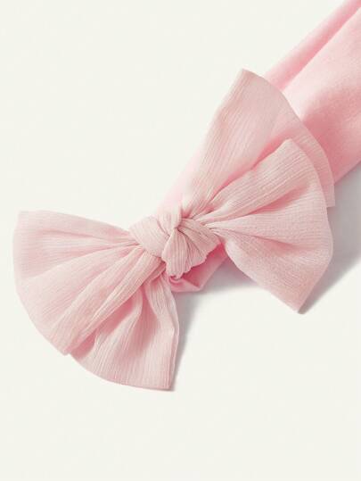 Cozy Pixies طقم شريط ربطة شعر القطيفة والجوارب باللون الزهري الناعم