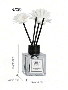 1 قطعة 50مل، طقم عطور أريوما-ثيرابي خال من النيران، عطر منزلي، يمكن استخدامه في السيارة والمكتب وغرفة المعيشة كمعطر هواء ومزيل روائح، وتنقية الهواء، مناسب كهدية لعيد الزواج أو عيد الحب، 2 قطع من الزهور الزخرفية