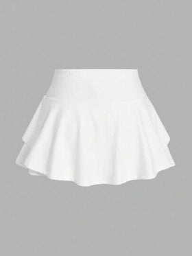 SHEIN EZwear طقم شورتات بطبعة زرقاء وبيضاء للنساء ، صيفي، قطعتان