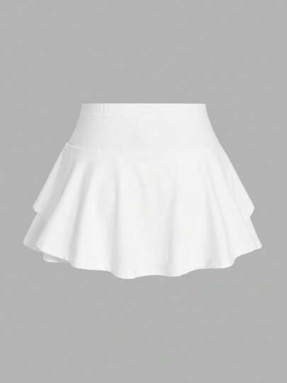 SHEIN EZwear طقم شورتات بطبعة زرقاء وبيضاء للنساء ، صيفي، قطعتان