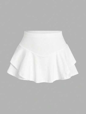 SHEIN EZwear طقم شورتات بطبعة زرقاء وبيضاء للنساء ، صيفي، قطعتان