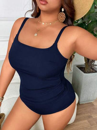 Swim Lushoire زائد الحجم الرقبة المربعة سترة عارية أساسية بيكيني