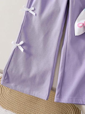 SHEIN Genkimix Kids 2 قطعة / مجموعة بدلة أنيقة تتكون من قميص بأكمام قصيرة وبنطلون، مناسبة للصيف، للفتاة الصغيرة