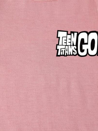 ملابس بناتي Teen Titans Go X  تي شيرت T قصير الأكمام وردي مطبوع برسوم كرتونية عفوية مناسب للبنات المراهقات في الصيف