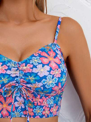 طقم تانكيني حريمي Swim Lushoire تانكيني للنساء لفصل الربيع مع أشرطة قابلة للتعديل، قطع سفلية بخصر مرتفع بلون واحد، تانكيني بحمالات كاجوال للإجازة الشاطئية، متعدد الاستخدامات لحفلة المسبح