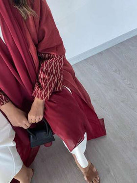 قطعة واحدة من الملابس النسائية الطويلة المطبوعة الماكسي البوهيمية، عباءة عربية أنيقة بنمط هندسي متعدد الألوان، مناسبة للحياة اليومية والعطلات والحفلات، كفتان محتشم