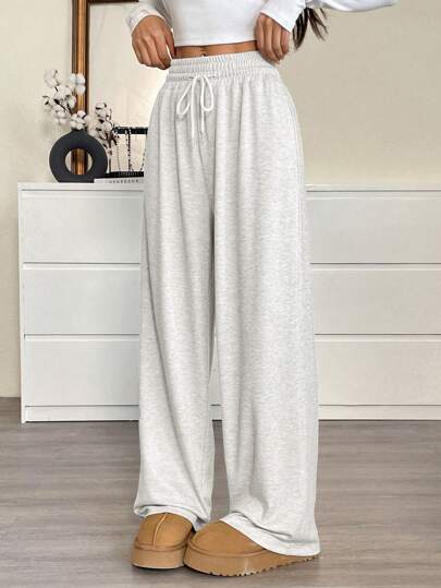 EZwear بنطلون رياضي نسائي فضفاض بخصر ربطة جرير، مناسب للرياضة