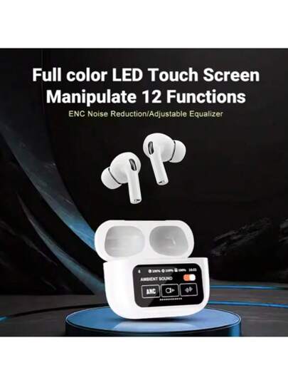 MEIYIXING سماعات رأس لاسلكية MEIYIXING A9 Pro، بلوتوث 5.4، شاشة LED، سماعات ألعاب، سماعات رياضية، صوت عالي الجودة، سماعات أذن منخفضة التأخير، بميكروفون عالي الدقة مدمج، مقاوم للماء، بطارية طويلة الأمد، سعة البطارية 200 مللي أمبير