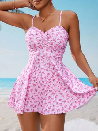 طقم تانكيني حريمي Swim Lushoire طقم بلوزة وشورت مقطّع للصيف مع زهور متباعدة للنساء