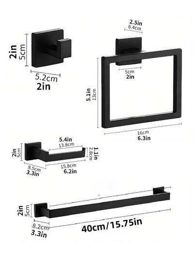1 قطعة خطاف تخزين حمام مربع سميك، حلقة منشفة من الفولاذ المقاوم للصدأ، حامل ورق التواليت، رف تعليق حمام، اكسسوارات حمام، أدوات حمام