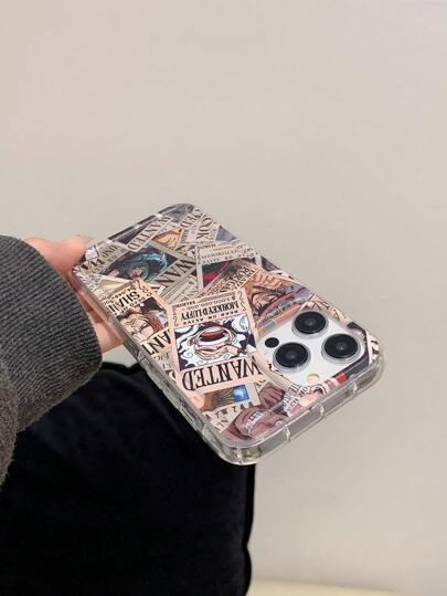 bandai 1 غطاء واقي بتصميم كرتوني متوافق مع هاتف آيفون 16 برو ماكس، غطاء كاسحة للصدمات شفاف لهواتف آيفون 11/12/13/14 بلس، مناسب للرجال والنساء، هدية عيد