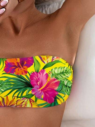 Swim Lushoire مجموعة بكيني من جزئين بطبعة زهرية للنساء للعطلات