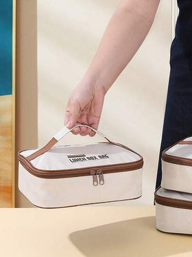حقيبة غداء مربعة معزولة ذات سحاب مزدوج معزولة، حقيبة بنتو مقاومة للماء من قماش أكسفورد معزولة، حقيبة غداء دافئة ومبردة، حقيبة تسوق سميكة معزولة، حقيبة لحمل الأرز والوجبات، حقيبة غداء كبيرة السعة من رقائق الألومنيوم المتينة، مناسبة لموظفي المكاتب والطلاب ل