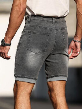 Manfinity Homme شورت جينز رجالي عصري، مناسب للصيف