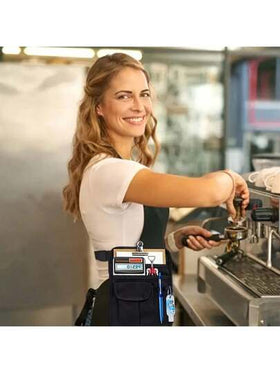 حزام خصر منطقة أدوات بتصميم قابل للتعديل ، حقيبة خصر مقاوم للمطاعم، محفظة خصر منسوجة، شريط تخزين أوراق وأقلام مناسبة للنادلين والبساتنين وموظفي الخدمات ، تصميم مثالي كهدية للموظفين