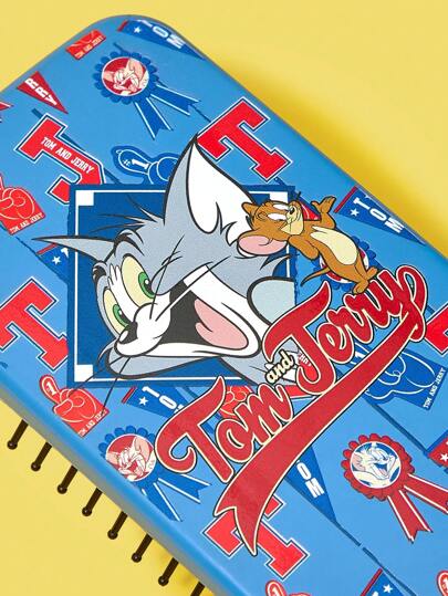 TOM & JERRY X SHEIN قطعة واحدة مشط مطبوع عليه حرف وكرتون مزود بمرآة 2 في 1