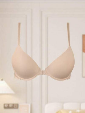 DesireSculpt 1 قطعة حمالة صدر نسائية بأسلاك وإغلاق أمامي، مزينة بالدانتيل، ملابس داخلية مثيرة، تعزز الصدر والخط الخلفي، مناسبة للصدر الصغير