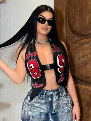 SXY ملابس علوية أكمام بلا أربطة للرقبة للنساء، موضة للصيف