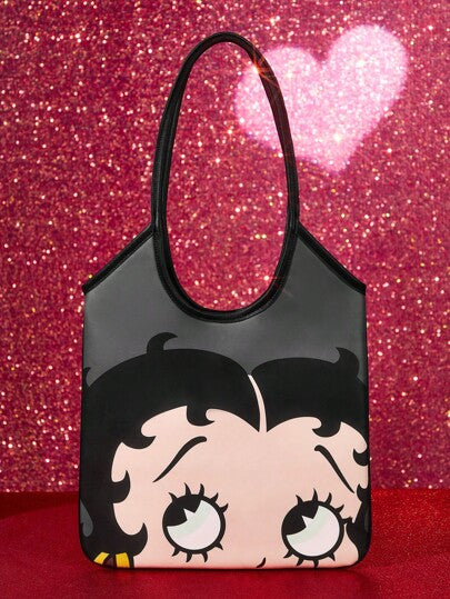 Betty Boop x  حقيبة كبيرة السعة ذات تصميم شكلي جذاب، مناسبة للطلاب والنساء