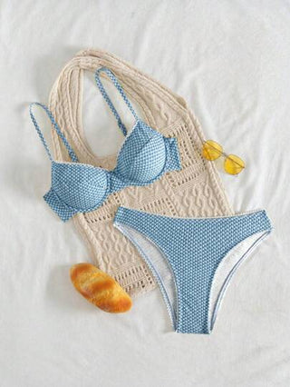 طقم تانكيني حريمي Swim Mod طقم بحر للنساء مكون من 2 قطع، بلوزة عارية مع أسفل مثلث