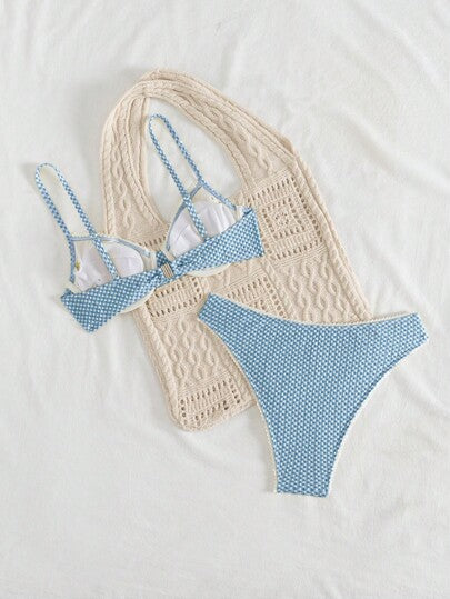 طقم تانكيني حريمي Swim Mod طقم بحر للنساء مكون من 2 قطع، بلوزة عارية مع أسفل مثلث