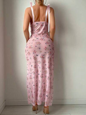 SHEIN 2 قطعة / مجموعة ثوب نوم نسائي شفاف جذاب (بدون سلك ، سلسلة جي)