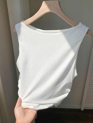 EZwear ملابس علوية تانك بسادة وسادة بسيطة لربيع / صيف