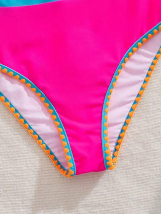 طقم تانكيني حريمي Swim مجموعة من قطعتين بيكيني سباحة ملونة ومثيرة، بخصر عالي وكتف واحد، ملابس سباحة متعددة الألوان