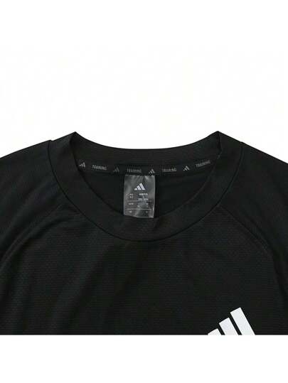 Adidas تي شيرت تيشيرت 3S مجدول بدون طوق من طقم جيم 2025 للرجال TJW9729