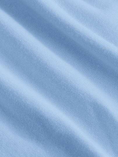 ملابس بناتي Girlism تي شيرت قطن كاجوال للمراهقات بأكمام راغلان أكمام، قصة ضيقة الوسط وطيات زخرفية على شكل فراشة، لون أزرق فاتح، مناسب كملابس سفر لعيد الحب