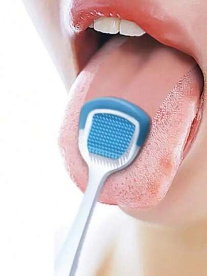 قطعة واحدة من قاشطة اللسان، تقلل رائحة الفم الكريهة، تنظيف اللسان، أداة تنظيف لسان للبالغين ديكور حمام صيفي