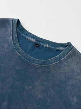 Shwiy قميص تي شيرت رجالي كاجوال بطبعة كرتونية لرامن وحروف مطبوعة، بأكمام قصيرة وغسيل فينتاج