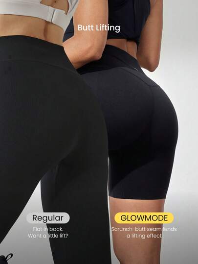 GLOWMODE 6 بوصة سوربينز مفصلة ذات تأثير متوسط ل- الجري والتدريب في صالة الألعاب الرياضية، قصيرة رياضية تحكم في البطن وترفع الأرداف
