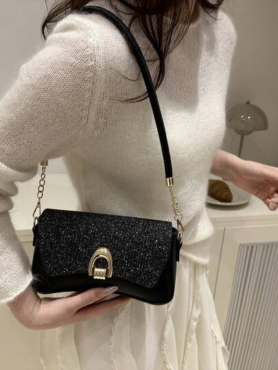 حقيبة صدر من المعدن بلون أحادي متعددة الاستخدامات، مناسبة للتسوق والمحفظة والسيدات الشابات وطالبات الجامعة والموظفات. مثالية للمكتب والمدرسة والعمل والأعمال وأثناء التنقل والأنشطة الخارجية والسفر والنزهات