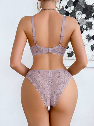 طقم ملابس داخلية للمرأة مع لانجري مخمل مع سلك معزز