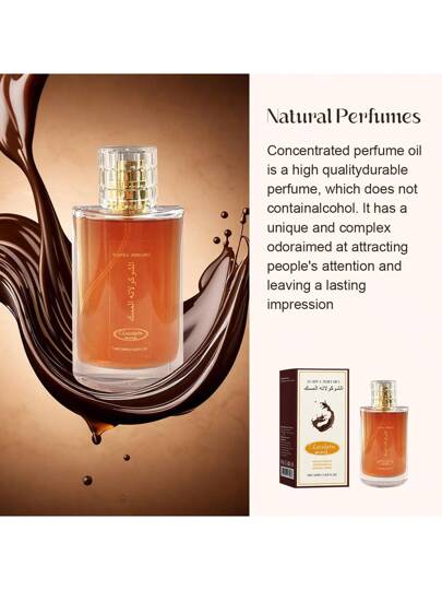 زجاجة بخاخ عطر 50 مل رائحة العطر التركي الشوكولاتي، سعة كبيرة، طبيعي وطازج، برائحة طويلة الأمد، أنيق، مثالي للسفر والمناسبات والهدايا