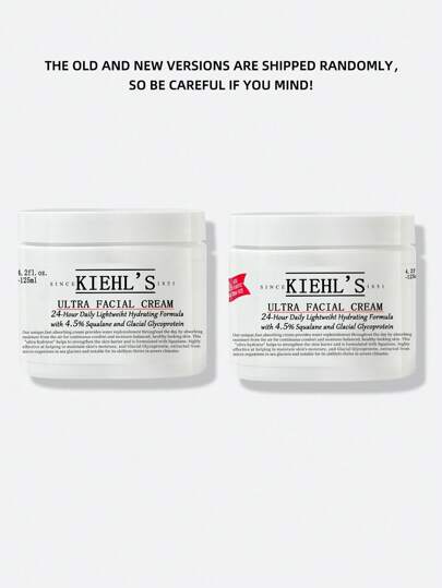 Kiehl's كريم الوجه الفائق 24 ساعة صيغة ترطيب خفيفة الوزن- مع 4.5% من السكوالين وجليكوبروتين الجليد 4.2 أونصة سائلة/ 125مل