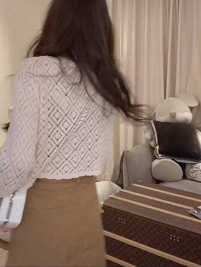 كنزة صوفية محبوكة أنيقة - توب بأكمام طويلة طراز راجلان بياقة طاقية، متعدد الاستخدامات وأنيق من ملابس النساء