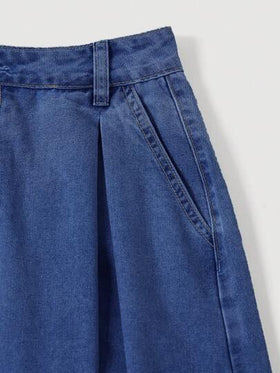 SHEIN MOD تنورة جينز كاجوال فضفاضة طويلة باللون الأزرق للنساء، بورتوريكو، المكتب، عيد الحب، التسعينيات، الربيع، تنانير جينز، تنانير جينز للنساء، كاوجيرل، تنورة عصر النهضة، تنورة عمل