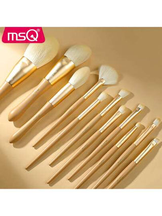 طقم فرش مكياج ذهبية 14 قطعة من MSQ، طقم فرش مكياج محمول، طقم فرش مكياج ناعمة، طقم فرش مكياج عالية الجودة، طقم فرش مكياج احترافية، أسفنجة مكياج صديقة للبشرة، أسفنجة مكياج، طقم فرش مكياج للسفر، طقم كامل يشمل فرش المكياج وفرشاة البودرة وفرشاة الأحمر...