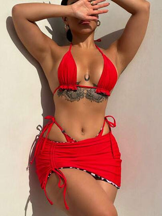 طقم تانكيني حريمي Swim SXY مجموعة لبس سباحة قطعتين قابل للعكس، مجموعة 3 قطع
