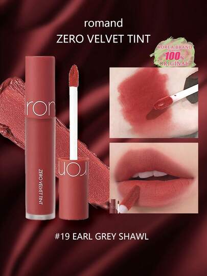 Rom&nd رومند ZERO VELVET TINT 19 EARL GREY SHAWL | أحمر شفاه مطفي | لون دائم | ملمس خفيف | تغطية لونية عالية | أحمر شفاه غير مجفف | مكياج كوري | 5.5 جرام/0.194 أونصة