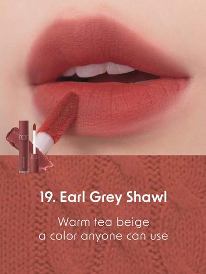 Rom&nd رومند ZERO VELVET TINT 19 EARL GREY SHAWL | أحمر شفاه مطفي | لون دائم | ملمس خفيف | تغطية لونية عالية | أحمر شفاه غير مجفف | مكياج كوري | 5.5 جرام/0.194 أونصة