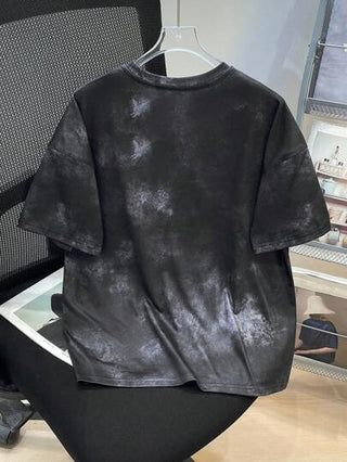 SHEIN تي شيرت محبوك ذو رقبة دائرية وأكمام قصيرة فضفاض لأطفال المراهقين، طباعة الحروف السباقية، أسلوب عادي ومريح، مناسب للتنقل إلى المدرسة والأنشطة اليومية والإجازات والسفر والرياضة، مناسب لموسم الربيع والصيف والمناسبات
