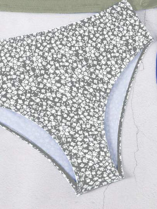 طقم تانكيني حريمي Swim ملابس شاطئ نسائية، طقم ملابس سباحة تانكيني مع قيعان سباحة صغيرة مضلعة ومطبوعة بأزهار، ملابس سباحة بأشرطة قابلة للتعديل،كاميسول كاجوال لقضاء عطلة على الشاطئ ولباس علوي تانكيني بأشرطة رفيعة